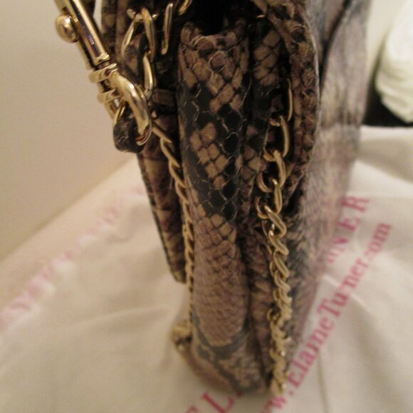 Elaine Turner Nala Python-Embossed Shoulder Bag - Picture 10 of 11